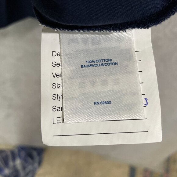 NWOT Land's End Men's XL Navy Blue Long Sleeve T-Shirt 100% Cotton Crewneck - Picture 7 of 8